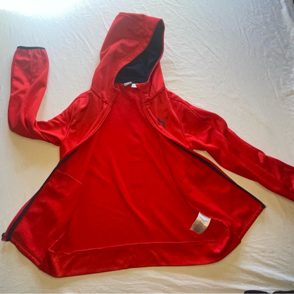 PUMA Boys Medium 10/12 Red Zip Up Track Jacket - Picture 2 of 14